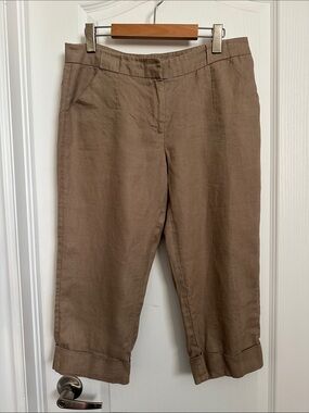 RW&CO. Linen cropped Trousers in Taupe